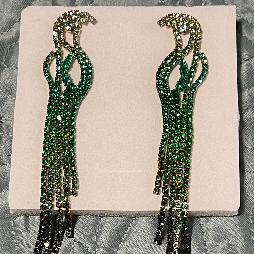 Rhinestone earrings perfect for prom